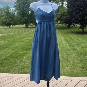 Aqua Large Elegant Blue Maxi Dress